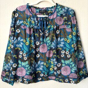 J. Crew Floral Blouse - Blue, Pink, Green